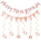 ALEGRE Deko 70 Geburtstag Frau,Girlande 70 Geburtstag Deko Spirale Set, Luftschlangen 70 Geburtstage Frauen Deko,Banner 70. Geburtstage,Spiralen Geburtstagsdeko 70 Jahre,70er Geburtstags Deko Roségold
