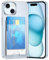 DEVASO Hülle für iPhone 15 Handyhülle mit Kartenfach Dünn Transparent Crystal TPU Silikon Schutzhülle Stoßfest Handy Tasche Bumper Brieftasche Case Cover für 2 Karten