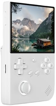 128 G tragbare Retro-Konsole, 10,2 cm (4 Zoll), IPS-Bildschirm, unterstützt 5G-WLAN für Online-Multiplayer, Linux 64-Bit-Spiel-RGB-Beleuchtung, C2C-Ladegerät, Cortex-A53 Bluetooth 4.2, RG40XXV, Weiß