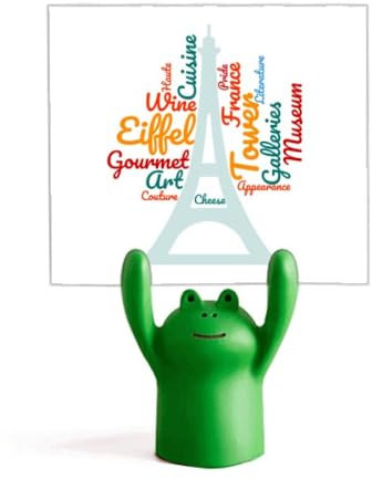 Eiffelturm mit Wordcloud-Motiv, Motiv: Frankreich, Paris, Cartoon-Tiere, Frosch-Dekoration