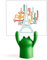 Eiffelturm mit Wordcloud-Motiv, Motiv: Frankreich, Paris, Cartoon-Tiere, Frosch-Dekoration