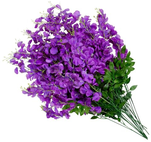 Vaguelly 12 Pezzi Ghirlanda Wisteria Artificiale Decorazione per Matrimoni e Feste Fiori Ricadenti e Design Flessibile e Resistente Atmosfera Unica
