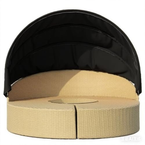 Ersatzdach Rund Für Sonneninsel Garten – Robustes Sonnenschutzdach Für Sonneninsel Und Tagesbett, Rundes Outdoor Dachbezug Für Rattan Sonnenliege 168 Cm, Nur Baldachin-Black