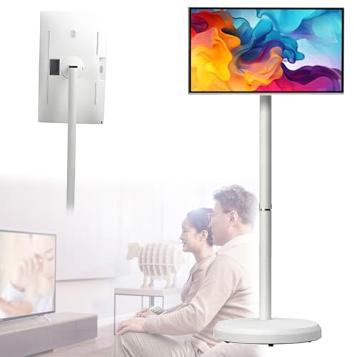 DOZPAL Rolling TV - 21.5 inch FHD Smart Portable TV with Android OS, Movable Touch-Screen-Monitor, Built-in 4-6H Battery, Full Swivel Rotation 4GB+64GB