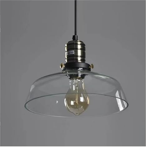 Pei Jing Luz colgante, Lámpara colgante retro americana compatible con barra de cocina vidrio en V compatible dormitorio Tienda ropa Iluminación interior(B)