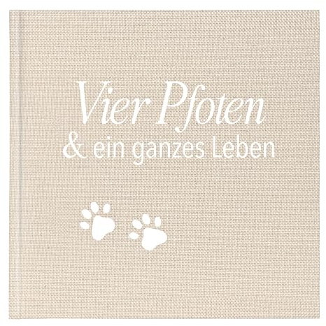mintkind® Erinnerungsbuch Hund Tagebuch Vier Pfoten & ein ganzes Leben mit Platz für Fotos Geschichten Reisen Geburtstage Lernerfolge Geschenk Hundebesitzer Leinen Einband 96 Seiten