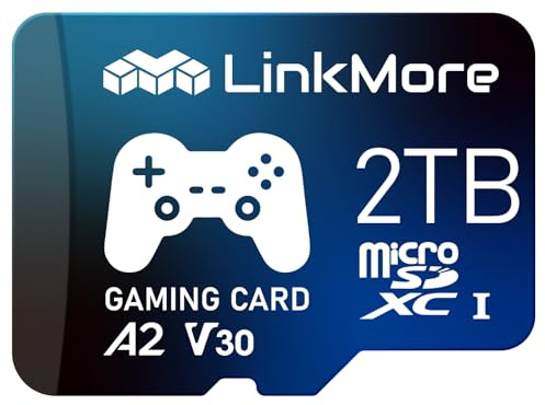 LinkMore 2TB Gaming Micro SDXC Card, A2, UHS-I, U3, V30, Class 10, Read Speed Up to 160MB/s, Write Speed Up to 130MB/s, SD Adapter Included (XV23 PRO)