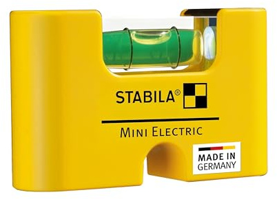STABILA Wasserwaage MINI ELECTRIC, 7 cm, starker Seltenerd-Magnet, 1 Horizontal-Libelle, Made in Germany