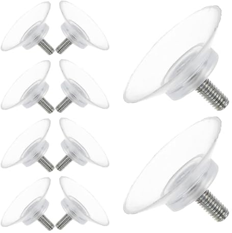 Toyvian 20 Stück Transparente Glas Saugnäpfe mit Schrauben M4*8 Kunststoff Saughaken für Möbel Vielseitige Fensterclips für Glastische Duschwände und Dekorationen