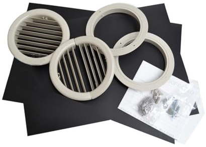 Olimpia Splendid Kit d'installation Unico B0984, Paire de Grilles Rabattables de 200 mm, Brides Internes, Gabarit 1:1, Feuilles de Pvc et Accessoires pour Montage Mural