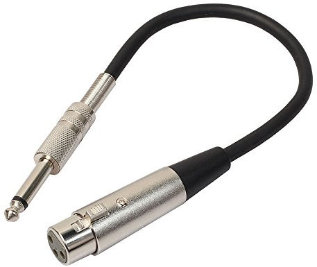 Vinciann Cavo XLR Cannon Femmina Jack 1/4 6.35mm Microfono Mixer Audio 30cm Nickel