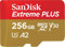 SanDisk Extreme PLUS 256 GB microSDXC Memory Card + SD Adapter with A2 App Performance up to 170 MB/s, Class 10, U3, V30, Red/Gold