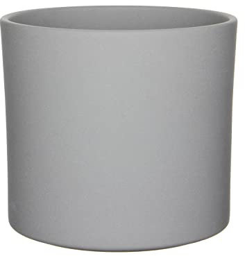 MICA Decorations Blumentopf Era Keramik rund grau - 26 x Ø 28 cm - Übertöpf