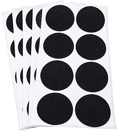 Adsamm® / 40 x Selbstklebende Filzgleiter/Schwarz/ø 50 mm/Rund / 1.5 mm dünne Selbstklebende Möbelgleiter aus Filz