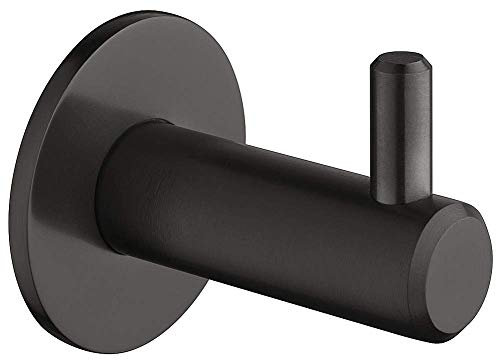 Gedotec Design Garderobenhaken Edelstahl Kleiderhaken Garderobe schwarz rund für die Wand-Montage - SULY | Wandhaken verdeckt zum Schrauben | 1 Stück - Moderner Mantel-Haken inkl. Befestigungsmaterial