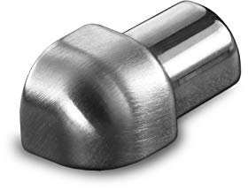 HORI® Fliesenprofil I Länge 2,50 m I Außenecke rund I Höhe: 12.5 mm I Edelstahl imitiert glänzend
