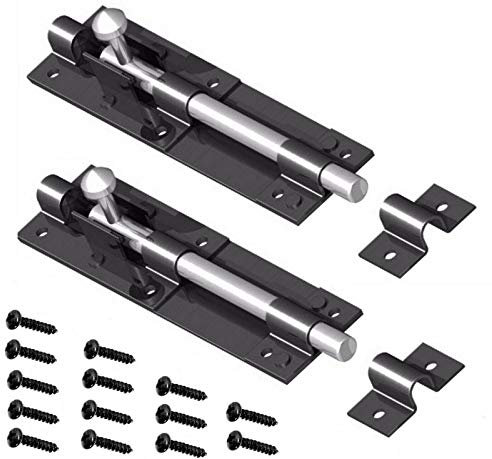Lot de 2 grands abris de porte coulissante robustes de 4 cm - Boulon noir