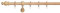 ondeco Gardinenstange Holz 28mm 1-lauf Komplettgarnitur Vorhangstange Kiefer 240 cm