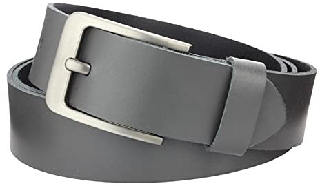 Gürtel Ledergürtel Damen Herren 4cm breit echtes Leder Handgemacht Jeansgürtel Rindleder MADE IN GERMANY NEU #4M420 (Grau, 85 cm Gesamtlänge 95 cm)