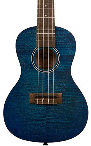 Kala KA-CEMB Konzert-Ukulele, Musikinstrument, exotisches Mahagoni, Blau