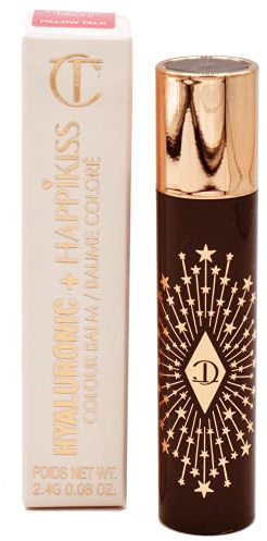 Charlotte Tilbury Hyaluronic Happikiss Lipstick Balm - High-Shine, Hydrating Lipstick Balm with Dewy, Juicy Color - Leaves Lips Fuller-Looking, Plump & Nourished - Pillow Talk