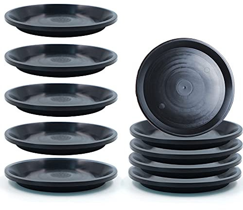 Lot de 10 soucoupes de plantes durables pour intérieur et extérieur, plateau inférieur pour pot de fleurs rond, plateaux d'égouttement pour plantes en pot de jardin, support de plante en palettes