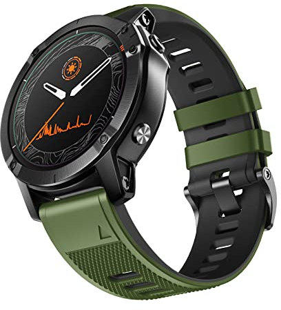 NotoCity 22 mm Ersatzarmband Kompatibel mit Garmin Fenix 6/6 pro/7, für Garmin Fenix 5/5 Plus, 22mm quick-fit Silikon Armband