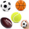 Steemjoey 4 Stück Stressball Streßball Knautschball Antistressball lustige Gesichter Softball Squeeze Bälle, Fidget Toy Stress Relief Emotionale Spielzeug - Fußball Basketball Soccerball Tennisball