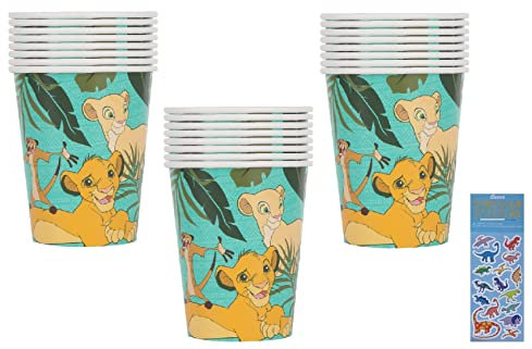 Unique Lion King Birthday Baby Shower Party Supplies Bundle Pack includes Party Paper Cups - 24 Count