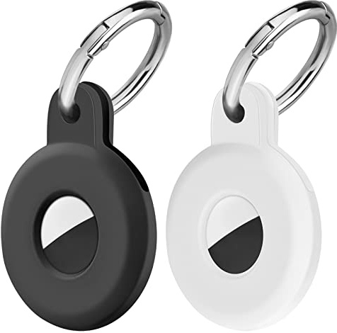 Ainiv Schutzhülle für AirTag, 2 Stück Silikon Schutzhülle für AirTag | Anhänger Schutzhülle für Airtag mit Schalllöchern und-Hakenband, Locator Tracker Abdeckung Cover Locator Keychain für Apple