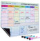 Planificador mensual magnetico - A3 - Calendario magnetico nevera - Pizarra magnetica nevera - 4 marcadores de color - Lista de la compra - Notas - En español