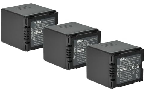 vhbw 3X Akku kompatibel mit Panasonic PV-GS120, NV-GS70, NV-GS75EG, NV-GS80, NV-GS90, PV-GS200 Videokamera Camcorder (1500 mAh, 7,2 V, Li-Ion)
