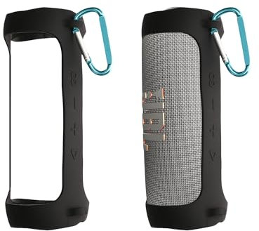 kwmobile Silikon Hülle kompatibel mit JBL Flip 6 / Flip 5 - Schutzhülle für Mini Speaker - Cover Bluetooth Lautsprecher Schwarz