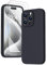 GOODVISH 3 in 1 Case for iPhone 15 Pro Case, [2X HD Screen Protector][Upgraded Camera Protection]Shockproof Silicone Soft Microfiber Lining Smooth Protective Slim Phone Case Cover 6.1, Midnight Black
