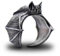 BlackAmazement Ring Größenverstellbar uni Größe Fledermaus Bat Gothic Silber Schwarz Anthrazit Damen Herren (Anthrazit)