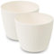 PECZEKO Blumentopf matt, Pflanzkübel aus Übertopf Kunststoff Dekorativer Topf für, groß Pflanzen 2X blumenkübel Set, blumenkübel kräutertopf, (2 Pack) Creme, ø 26 cm