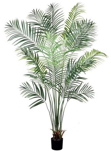 Leflos 195cm Palmier Artificiel Dypsis Lutescens, Arbres artificiels d'intérieur Seulement avec 18 Troncs Amovibles, 1 pièce