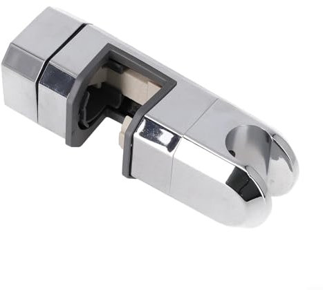Duschhalterung, Schiebehülse, fester Sitz, kein Stanzen, Badezimmer, quadratische mittlere Gabel, Duschstange, Zubehör (Silber)