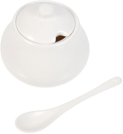 LIFKOME Support De Stockage Sucrier café boîte de bonbons pot d'assaisonnement en porcelaine salière serveurs pot à épices récipient à épices tasse à café marmite en céramique blanche