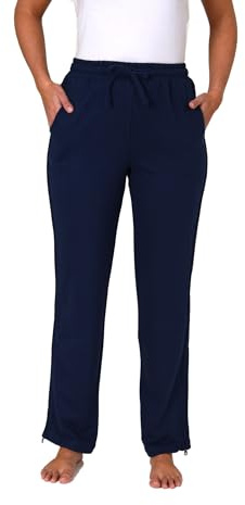 Normann Care Damen Funktions Rehahose mit seitlichen Reißverschluß Jogginghose, Farbe:Marine, Größe:S