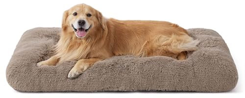 BEDSURE Flauschiges Hundebett Grosse Hunde - 119x74x8 cm Hundebett waschbar für Extra große Hunde, rutschfeste Unterseite, Kamel