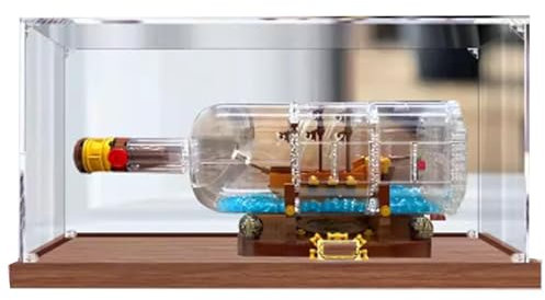 Vitrina acrílica transparente para botella Lego 21313, modelo de barco mediano, a prueba de polvo, transparente (13.7 x 5.9 x 5.9 pulgadas (solo vitrina) (3 mm)