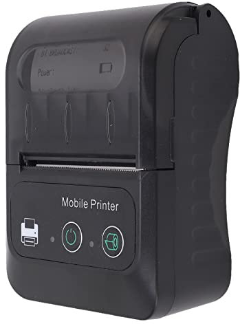 Jectse Mini Impresora Térmica de Tickets Portátil de 58 Mm, Conexión BT y USB, Resolución de 203 PPP, Velocidad de Impresión de 80 Mm/s, Batería Recargable de 1500 MAh, para Catering en