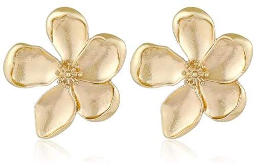Aidenn Blumen Ohrringe Gold Groß,Blume Tropfen Ohrringe Boho Statement Flower Earrings Hypoallergene Modeschmuck für Damen
