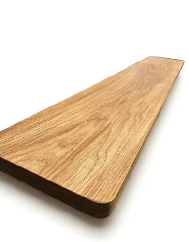 Fensterbank Eiche massiv mit abgerundeten Ecken, Stärke 4cm, geölte Treppenstufe, abgerundete Ecken, Holzpaneel, Eichenbrett (Eiche 110x35cm)