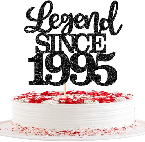 1 Stück Aufschrift Legend Since 1995 Tortenaufsatz 30 Kuchen Topper Glitter alles Gute zum 30. Geburtstag Kuchen Pick 30 Fabulous Tortendekorationen für Prost zum 30 Schwarz