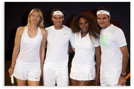 CSESTCGN Roger Federer Raphael Nadal Sharapova Serena Williams Poster Leinwand Poster Schlafzimmer Dekor Landschaft Büro Zimmer Dekor Geschenk 30 x 45 cm