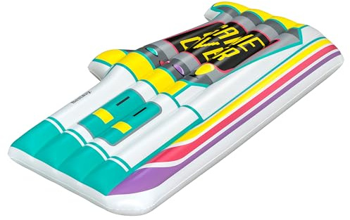 Bestway Luftmatratze Videospiel, 174 x 99 x 22 cm, 1 Person, strapazierfähiges PVC, I-Beam-Konstruktion, Color Shield-Beschichtung, Sicherheitsventile, Reparaturflicken enthalten