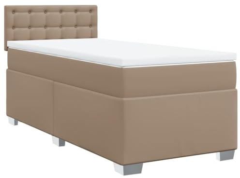 vidaXL Boxspringbett mit Matratze Cappuccino-Braun 80x200cm Kunstleder