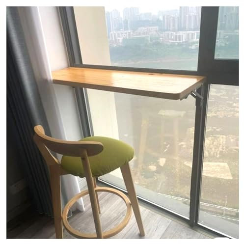 USMGWPBN Klappbarer Esstisch aus Holz zur Wandmontage mit Halterung zum Aufhängen, schmaler Langer Tisch, klappbarer Wandtisch für die Küche, an der Wand montierter Klapptisch, hängender Kl